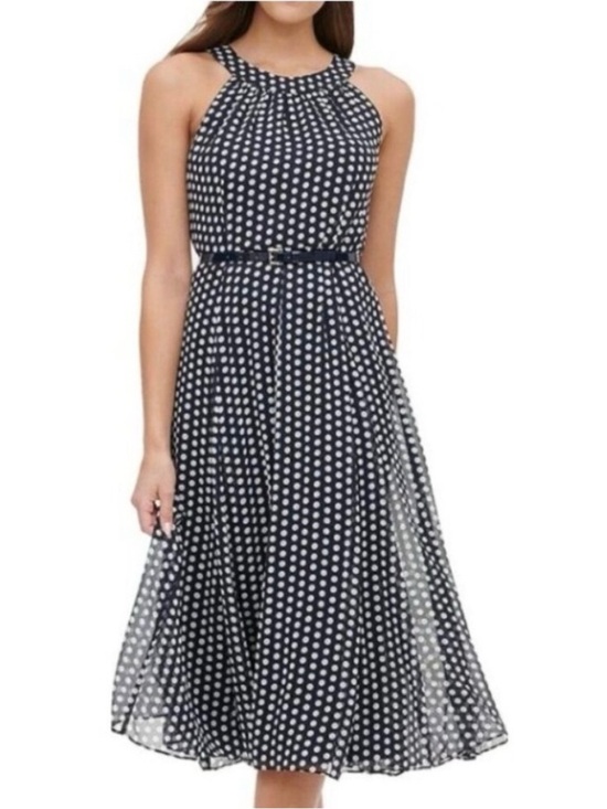 Tommy Hilfiger Dresses & Skirts - New Tommy Hilfiger Belted Black and White Polka Dot Midi Length Dress